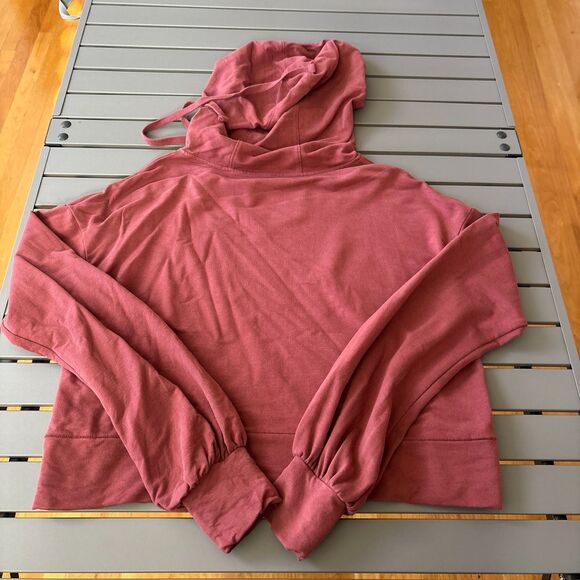 Alo Yoga Social Hoodie Women's Mauve Pink Medium Training Long Sleeve Drawstring - Picture 3 of 8